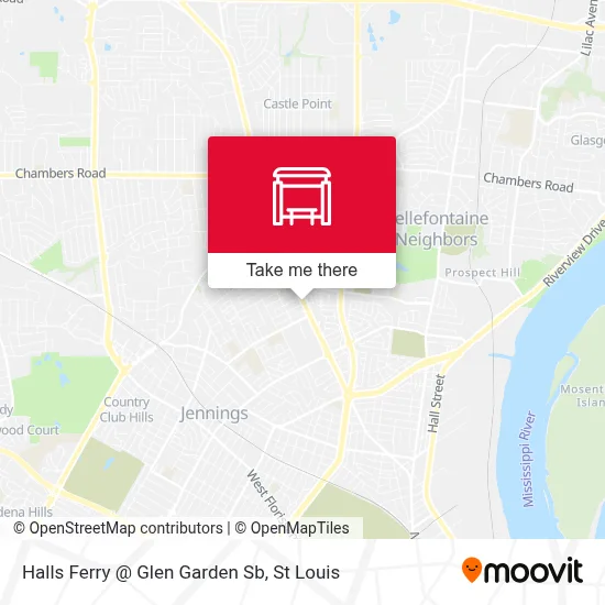 Halls Ferry @ Glen Garden Sb map