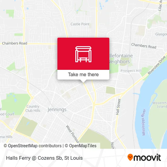 Halls Ferry @ Cozens Sb map