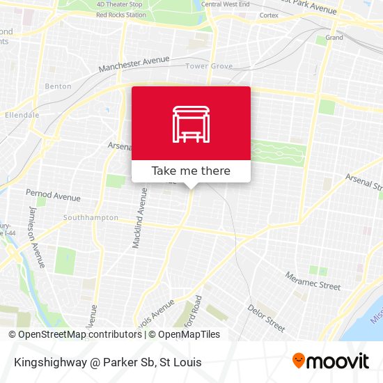 Kingshighway @ Parker Sb map