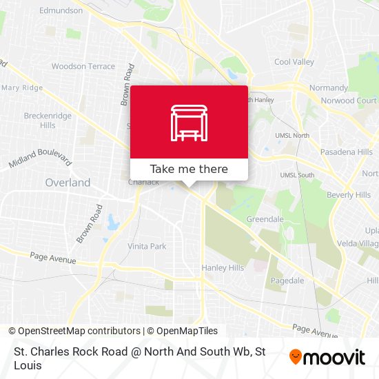 St. Charles Rock Road @ North And South Wb map