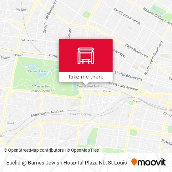 Euclid @ Barnes Jewish Hospital Plaza Nb map