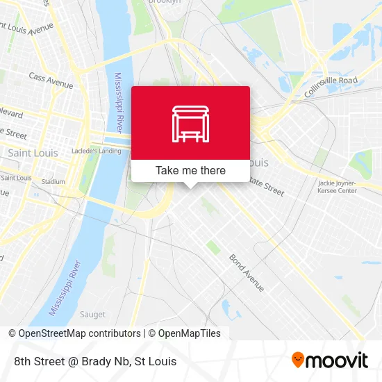 8th Street @ Brady Nb map