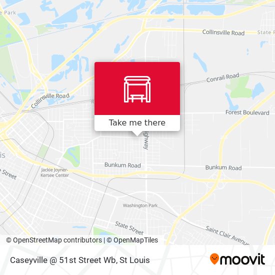 Caseyville @ 51st Street Wb map