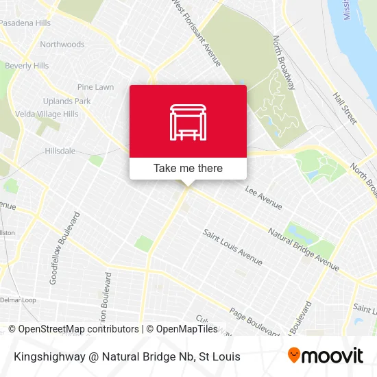Mapa de Kingshighway @ Natural Bridge Nb