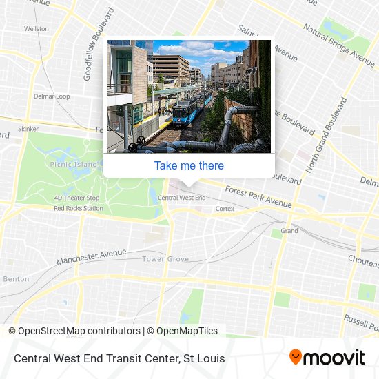 Central West End Transit Center map