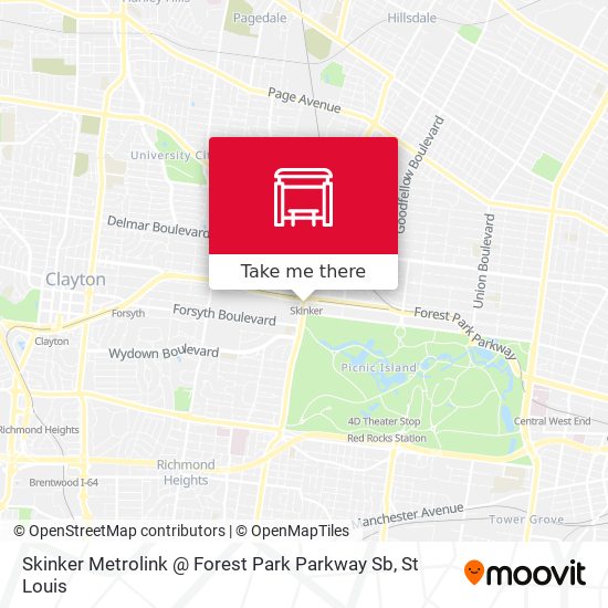 Skinker Metrolink @ Forest Park Parkway Sb map