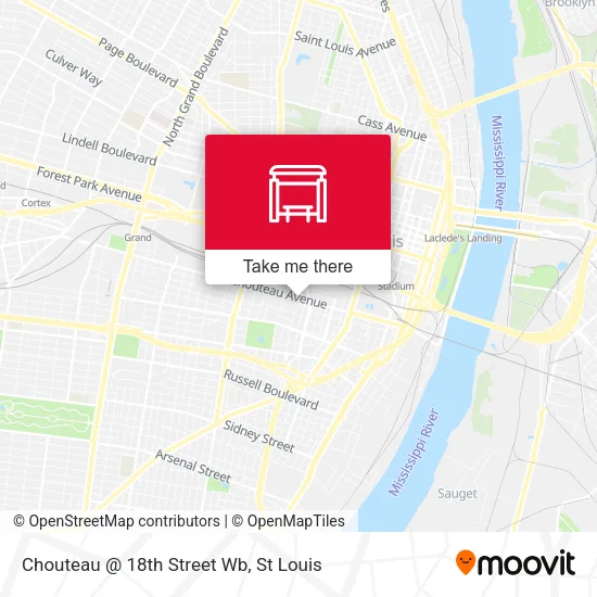 Chouteau @ 18th Street Wb map