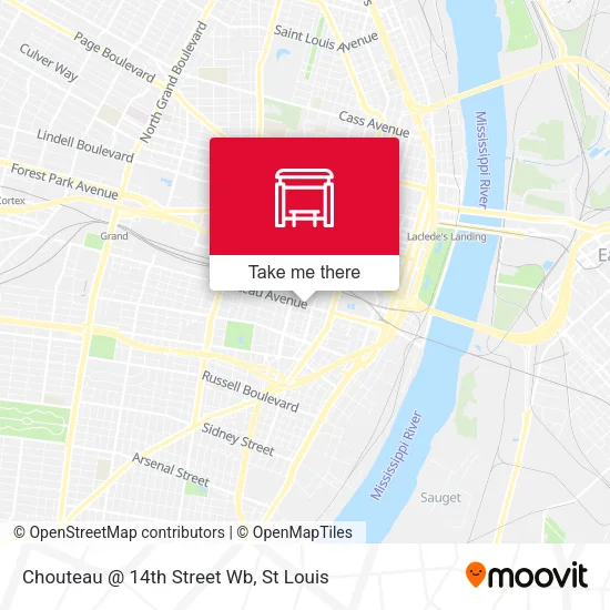 Mapa de Chouteau @ 14th Street Wb
