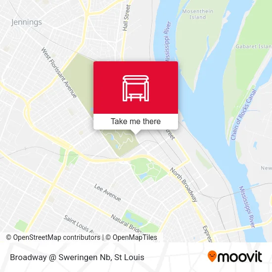Broadway @ Sweringen Nb map