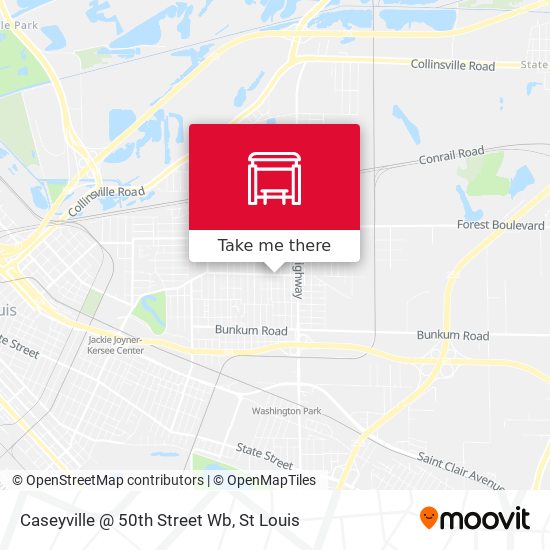 Caseyville @ 50th Street Wb map