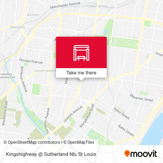 Kingshighway @ Sutherland Nb map