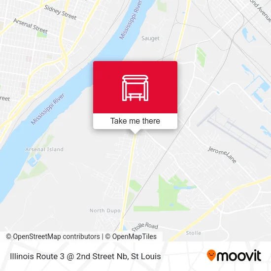 Mapa de Illinois Route 3 @ 2nd Street Nb
