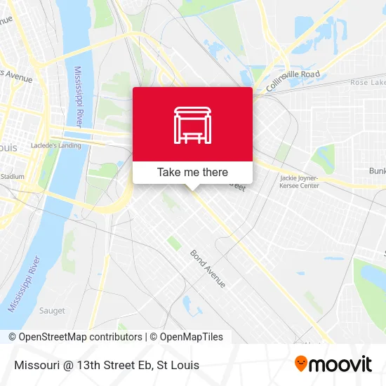 Missouri @ 13th Street Eb map