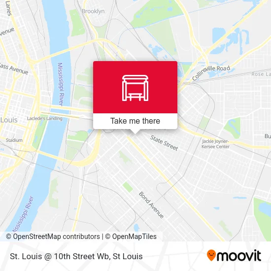 Mapa de St. Louis @ 10th Street Wb