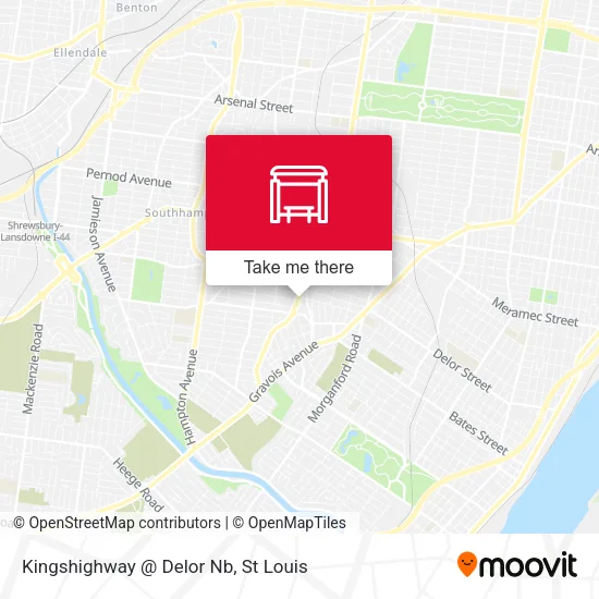 Kingshighway @ Delor Nb map