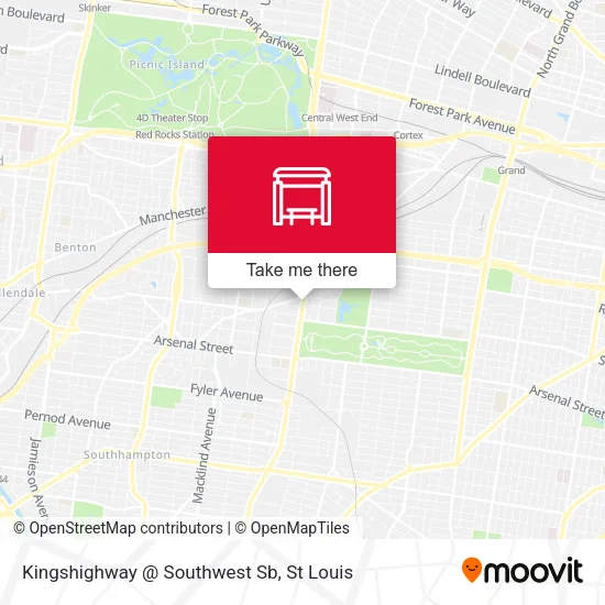 Mapa de Kingshighway @ Southwest Sb