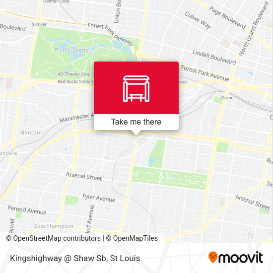 Mapa de Kingshighway @ Shaw Sb