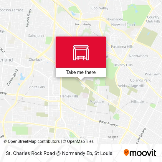 St. Charles Rock Road @ Normandy Eb map