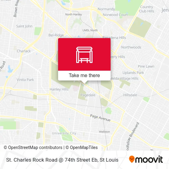 St. Charles Rock Road @ 74th Street Eb map