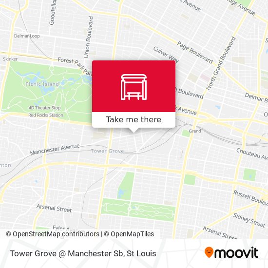 Tower Grove @ Manchester Sb map