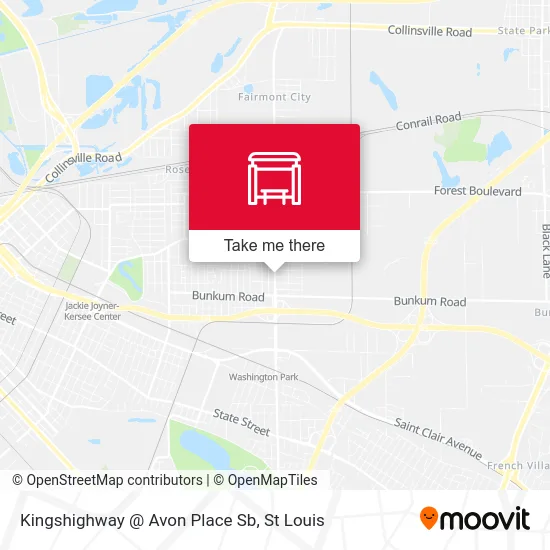 Kingshighway @ Avon Place Sb map