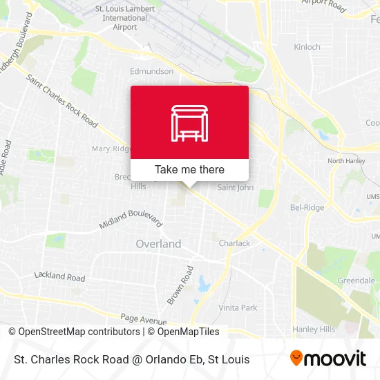 St. Charles Rock Road @ Orlando Eb map