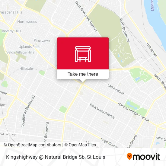 Mapa de Kingshighway @ Natural Bridge Sb