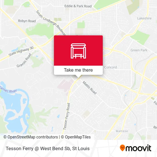 Tesson Ferry @ West Bend Sb map