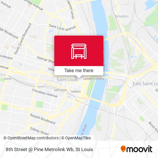 8th Street @ Pine Metrolink Wb map