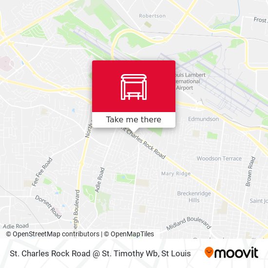 St. Charles Rock Road @ St. Timothy Wb map