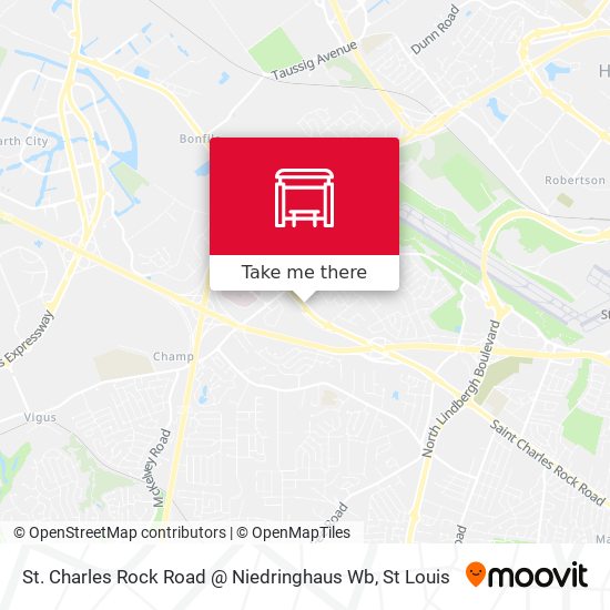 St. Charles Rock Road @ Niedringhaus Wb map