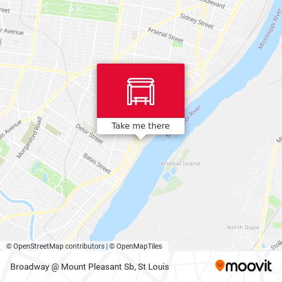 Broadway @ Mount Pleasant Sb map