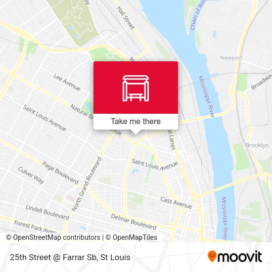 25th Street @ Farrar Sb map