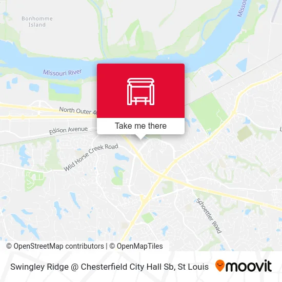 Swingley Ridge @ Chesterfield City Hall Sb map