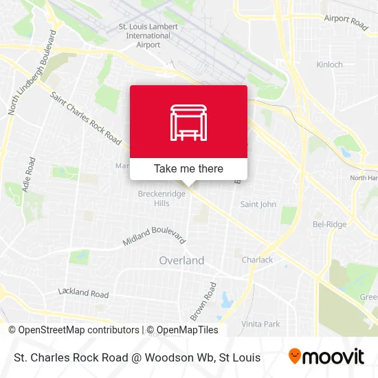 St. Charles Rock Road @ Woodson Wb map