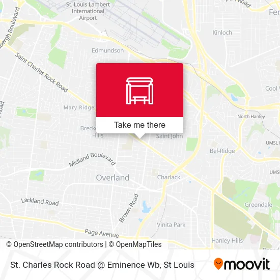 St. Charles Rock Road @ Eminence Wb map