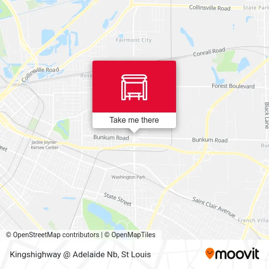 Kingshighway @ Adelaide Nb map