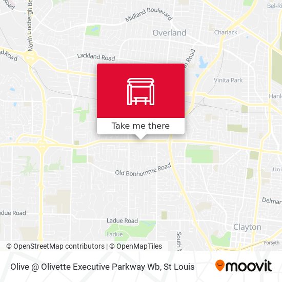 Olive @ Olivette Executive Parkway Wb map