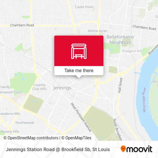 Jennings Station Road @ Brookfield Sb map