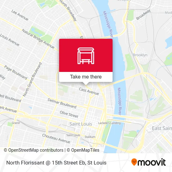 North Florissant @ 15th Street Eb map