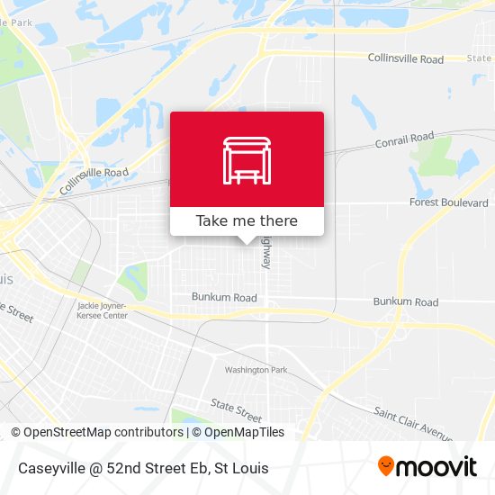 Caseyville @ 52nd Street Eb map