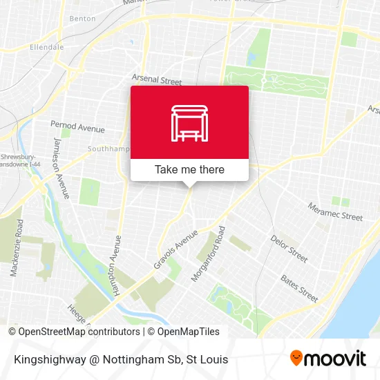 Kingshighway @ Nottingham Sb map
