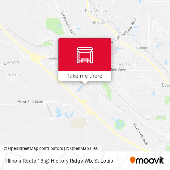 Illinois Route 13 @ Hickory Ridge Wb map