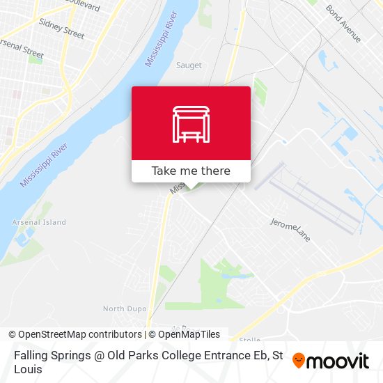 Mapa de Falling Springs @ Old Parks College Entrance Eb