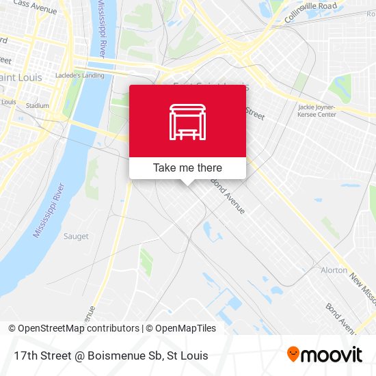 17th Street @ Boismenue Sb map