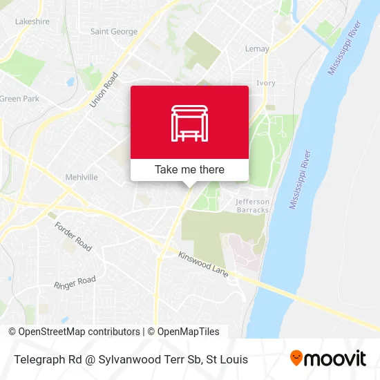 Telegraph Rd @ Sylvanwood Terr Sb map