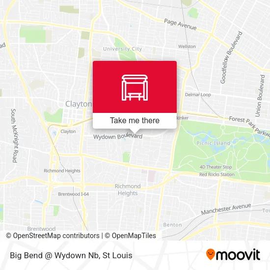 Big Bend @ Wydown Nb map