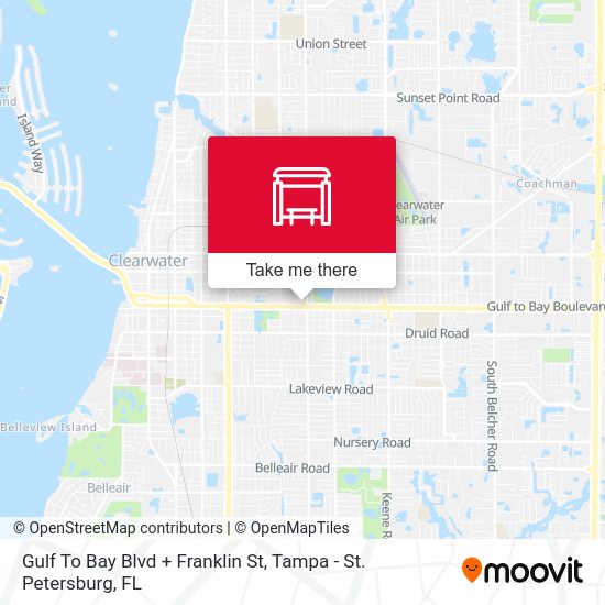 Gulf To Bay Blvd + Franklin St map