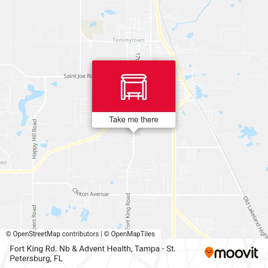 Fort King Rd. Nb & Advent Health map