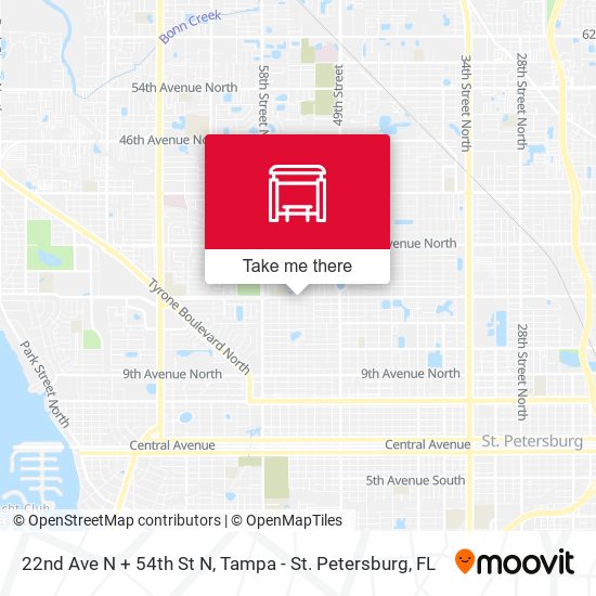 Mapa de 22nd Ave N + 54th St N